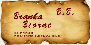 Branka Biorac vizit kartica